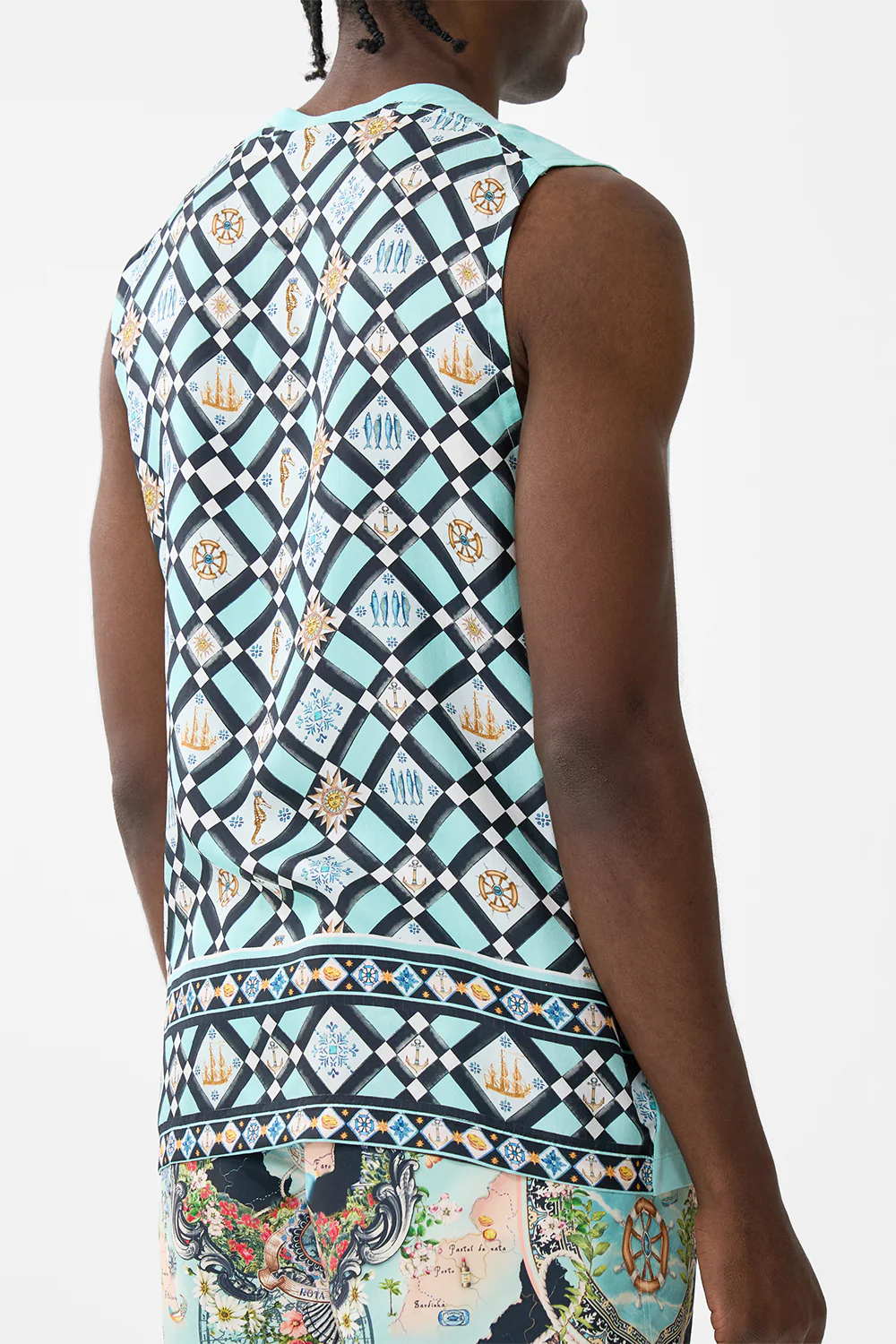 RELAXED FIT TANK WITH SILK CONTRAST BACK FOLK AFLOAT - Image 6