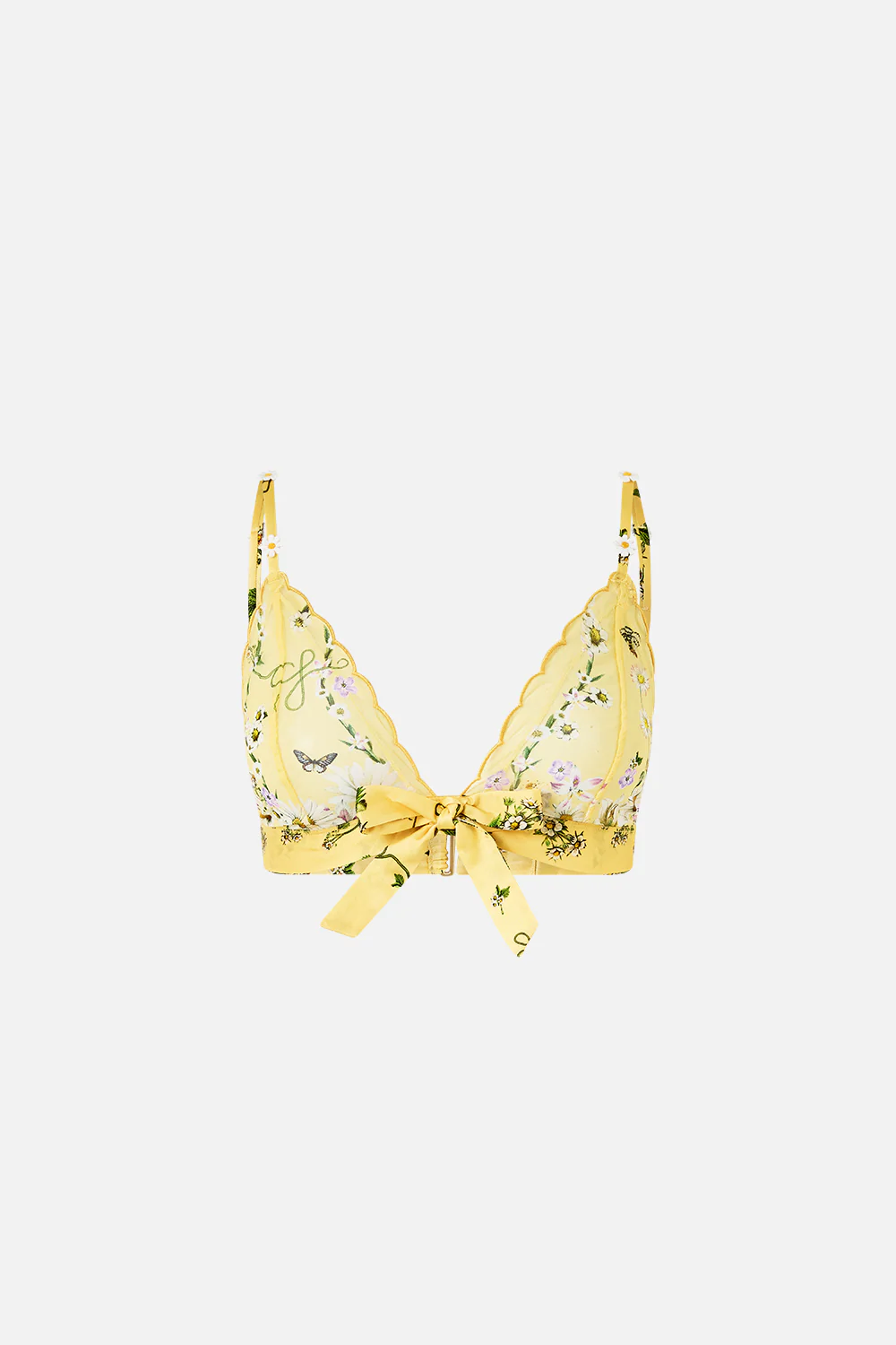 SCALLOPED EDGE TRI BRALETTE WITH BOW FRONT DAISY CHAINS - Image 3
