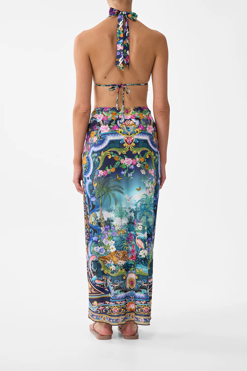 LAYERED MAXI SKIRT WITH TIE FRONT BASKED IN BAROQUE - Image 2