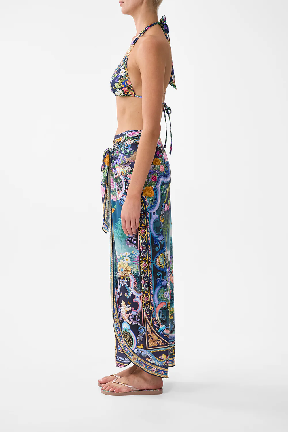 LAYERED MAXI SKIRT WITH TIE FRONT BASKED IN BAROQUE - Image 4