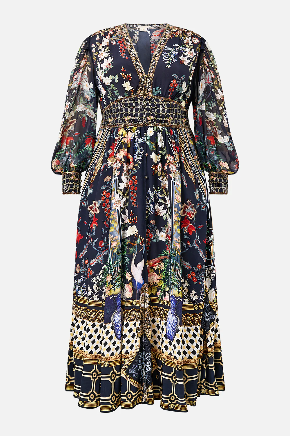 SHAPED WAISTBAND DRESS WITH GATHERED SLEEVES PALACIO POETRY - Image 10