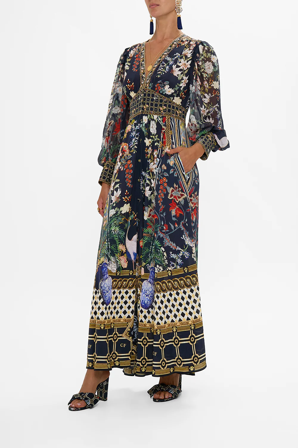 SHAPED WAISTBAND DRESS WITH GATHERED SLEEVES PALACIO POETRY - Image 4
