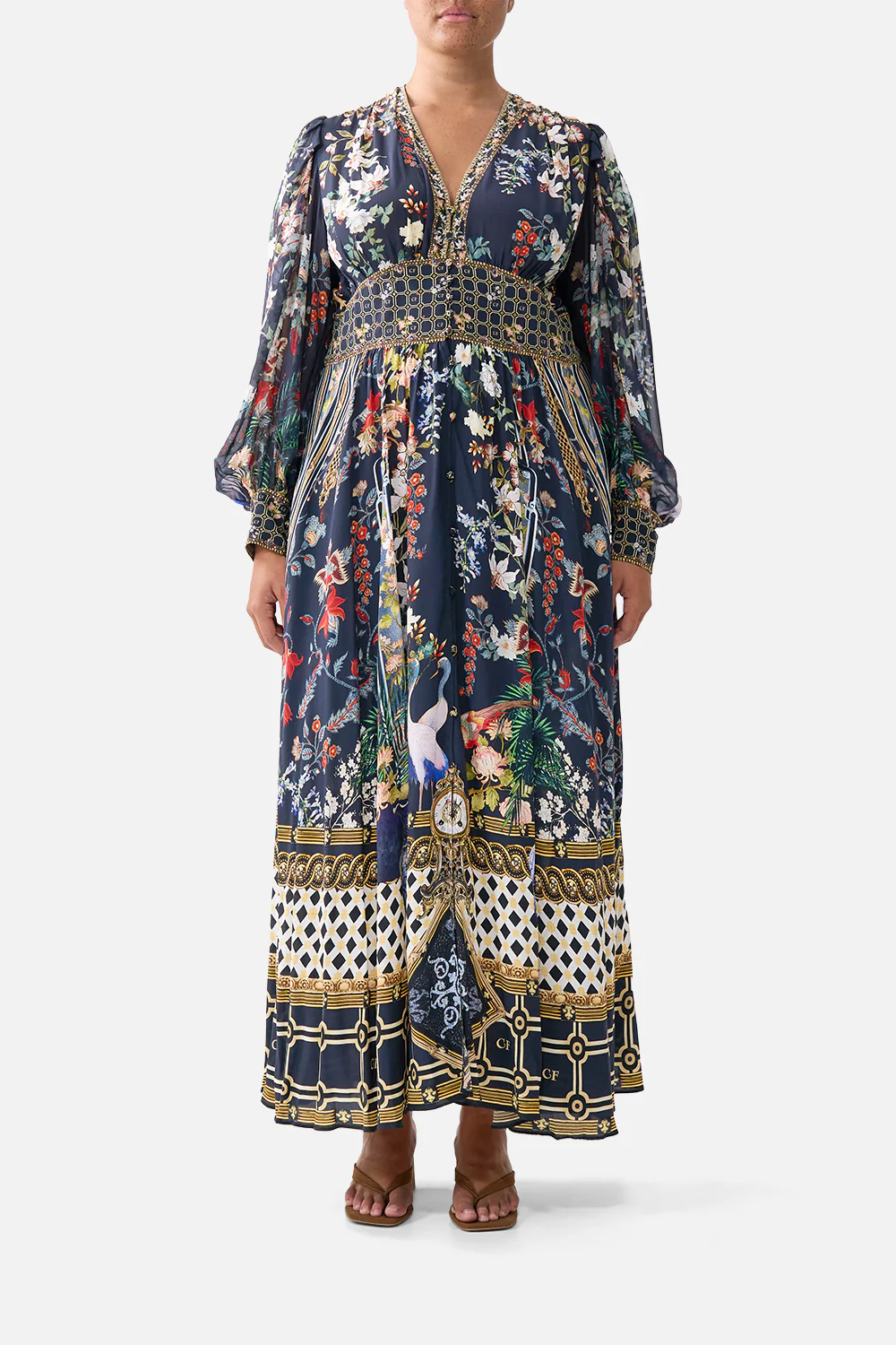 SHAPED WAISTBAND DRESS WITH GATHERED SLEEVES PALACIO POETRY - Image 8