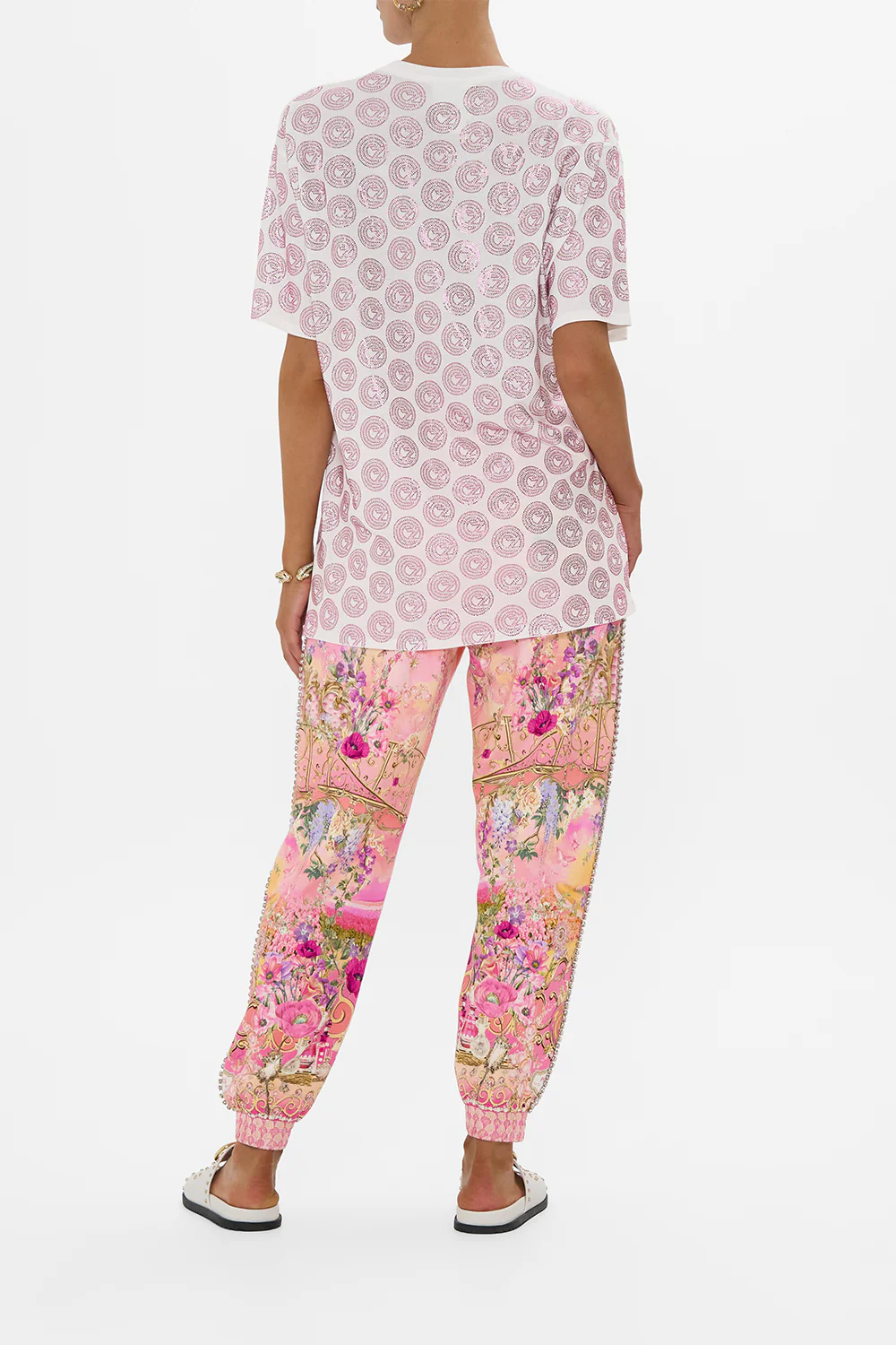 OVERSIZED BAND TEE - WHITE/PINK TOTALLY OZMOPOLITAN - Image 2