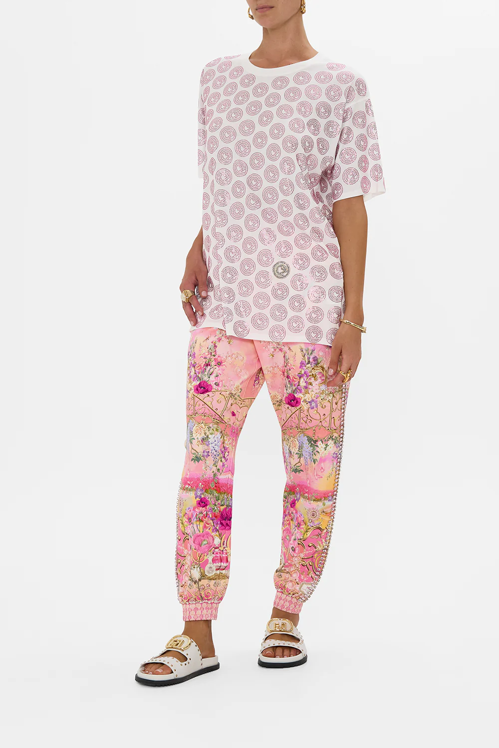 OVERSIZED BAND TEE - WHITE/PINK TOTALLY OZMOPOLITAN - Image 4