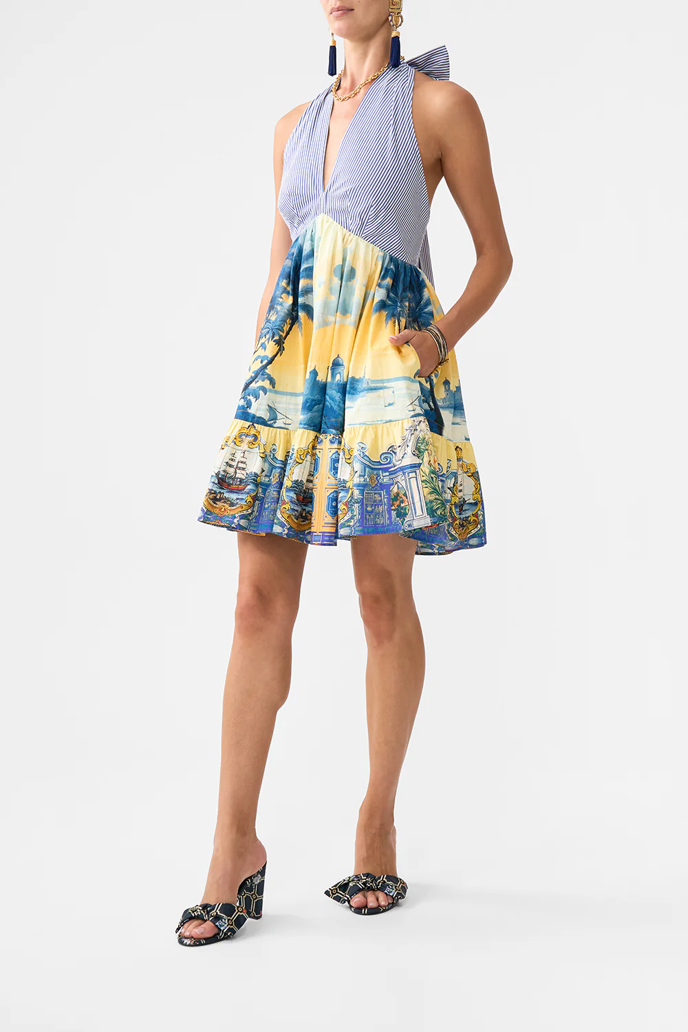 RUFFLE HEM HALTER SHORT DRESS SONG OF SAINT ANTHONY - Image 4