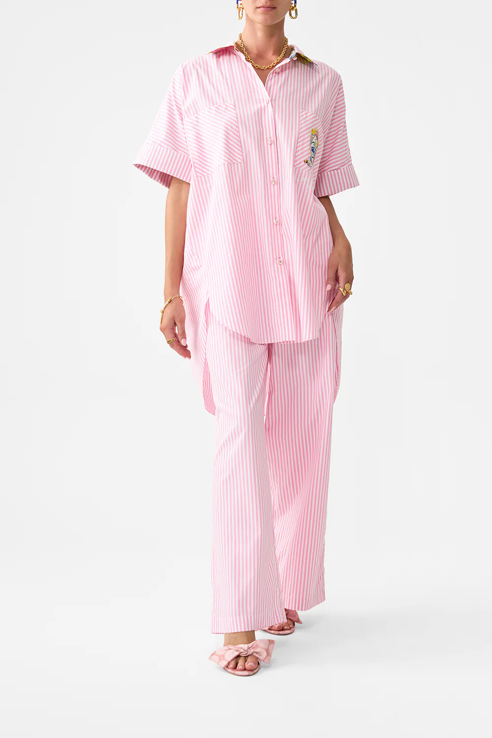 BUTTON FRONT LOUNGE PANT SALTY SPLENDOUR