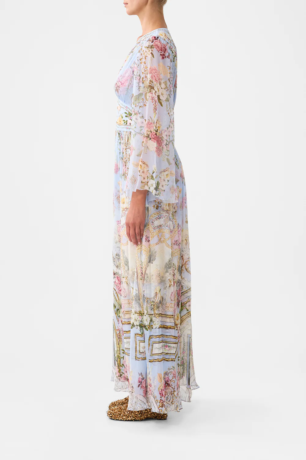 FLARED SLEEVE DRESS TILED IN TIME - Image 4