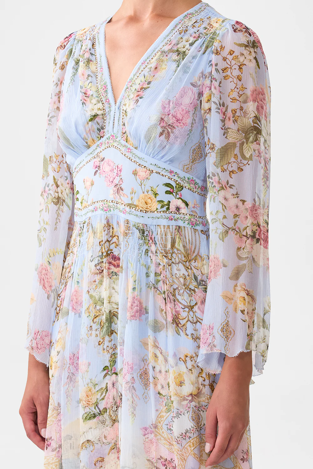 FLARED SLEEVE DRESS TILED IN TIME - Image 5