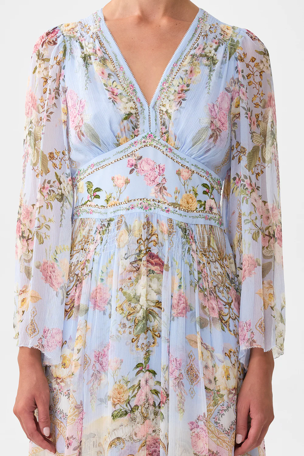 FLARED SLEEVE DRESS TILED IN TIME - Image 6