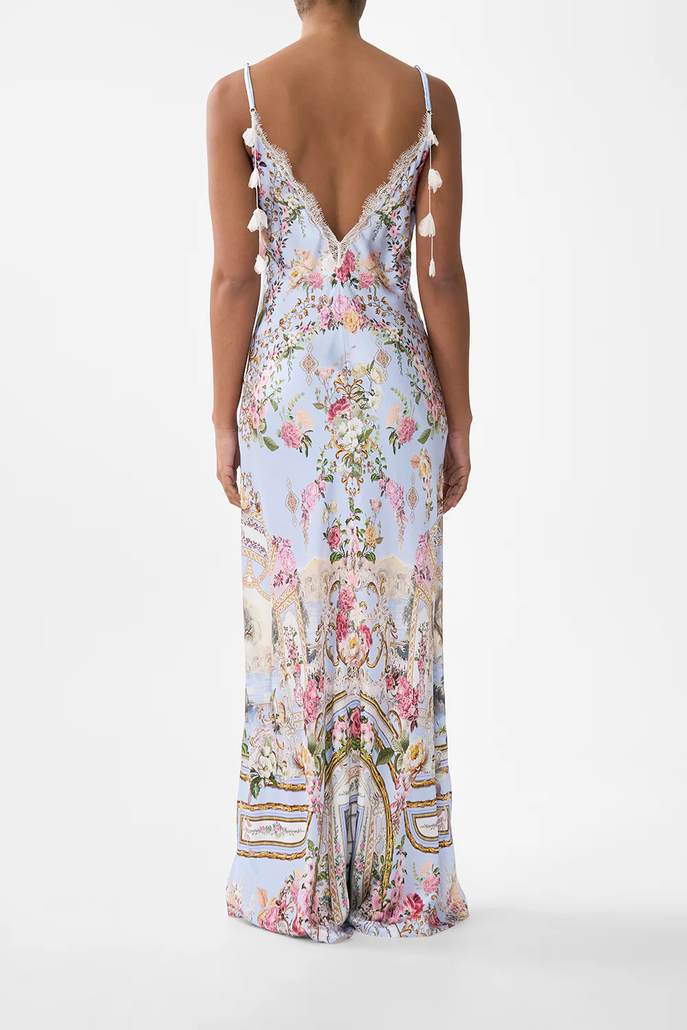 V SPLICED LACE SLIP DRESS TILED IN TIME - Image 2