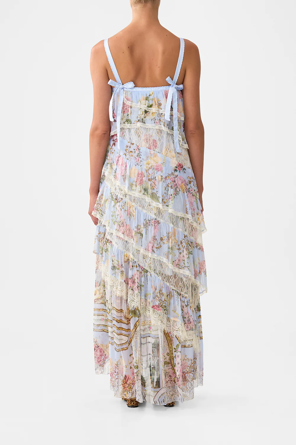 ASYMMETRIC SPLICED LACE DRESS TILED IN TIME - Image 2