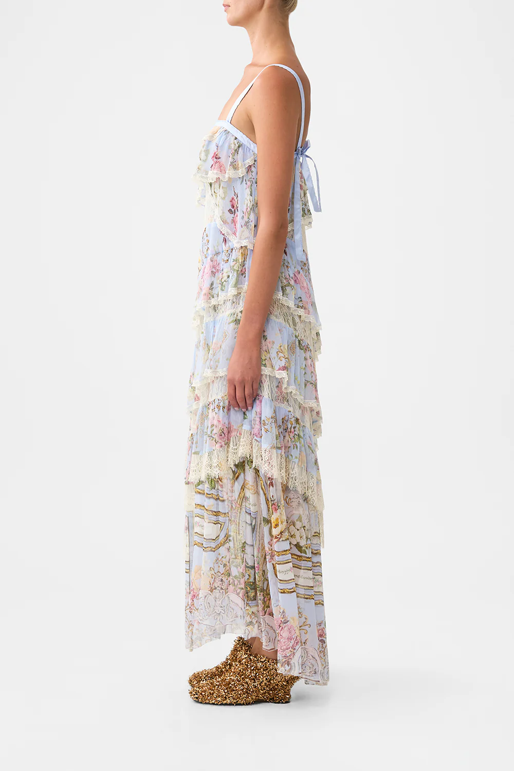 ASYMMETRIC SPLICED LACE DRESS TILED IN TIME - Image 4