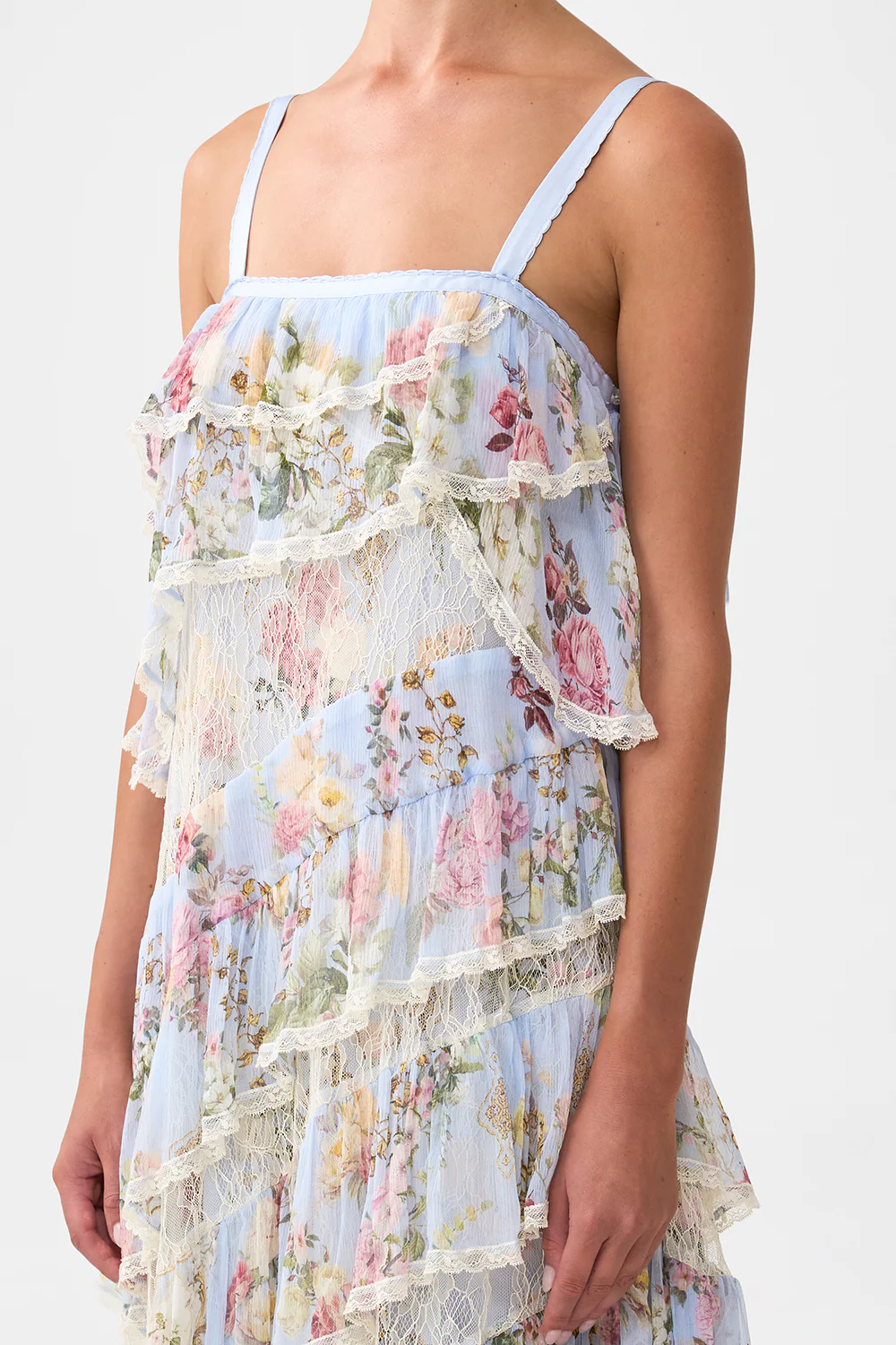 ASYMMETRIC SPLICED LACE DRESS TILED IN TIME - Image 5