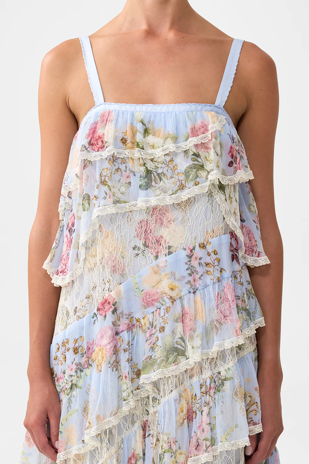 ASYMMETRIC SPLICED LACE DRESS TILED IN TIME - Image 6