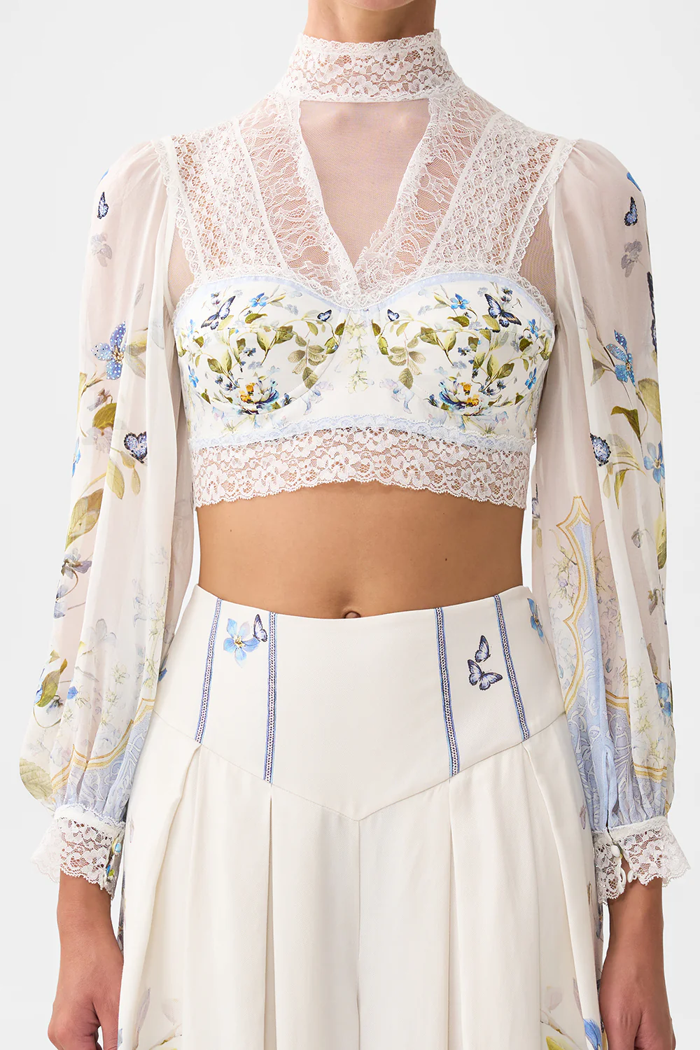 LACE SPLICE TOP WITH LONG SLEEVE BOTANICAL BALLADS - Image 6