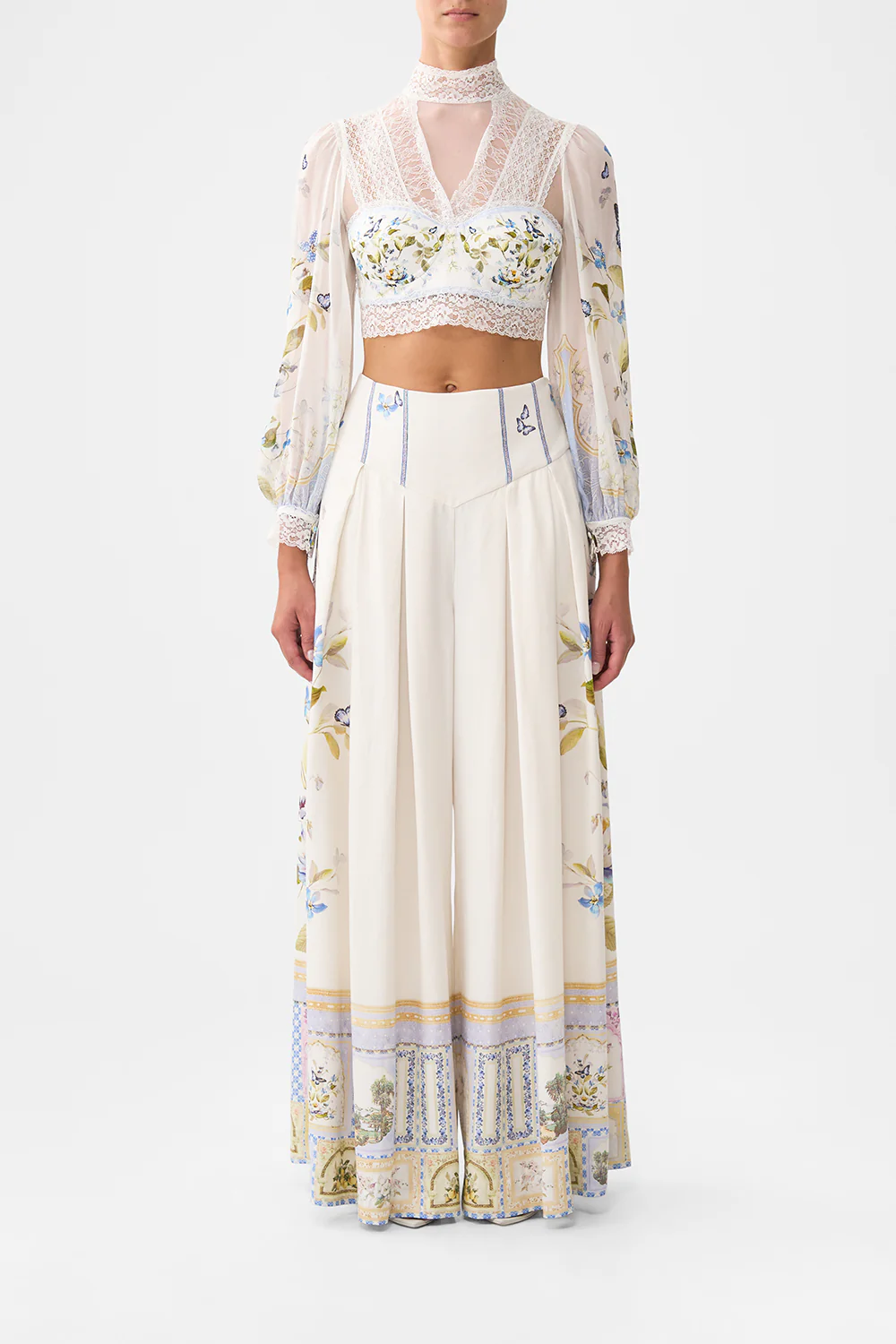 CORSET WAIST WIDE LEG PANT BOTANICAL BALLADS