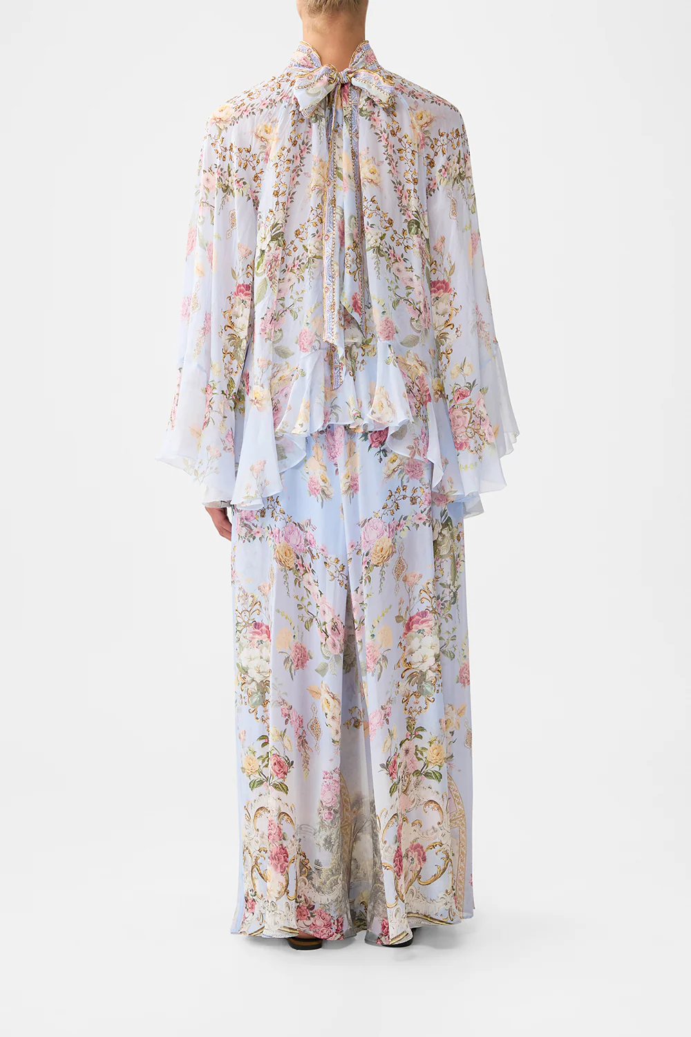 COLLARED LONG SLEEVE TOP WITH RUFFLES TILED IN TIME - Image 2