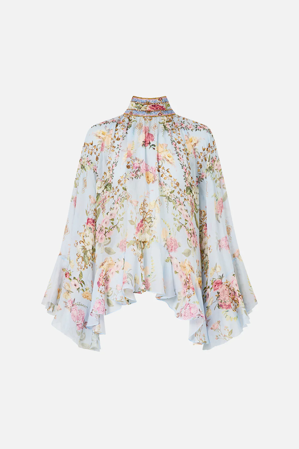 COLLARED LONG SLEEVE TOP WITH RUFFLES TILED IN TIME - Image 3