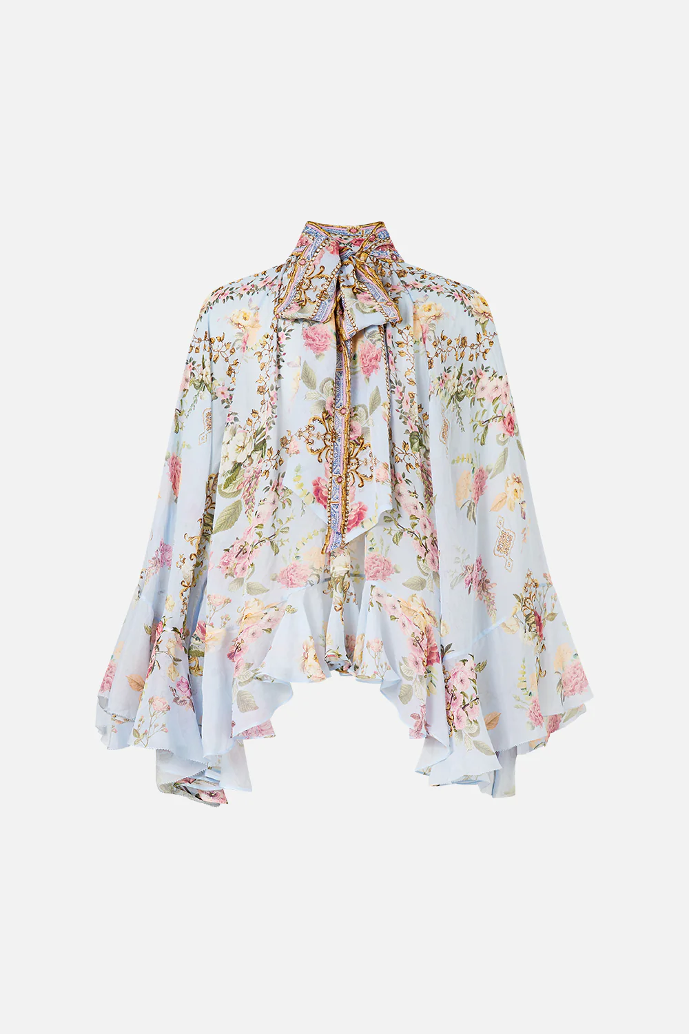 COLLARED LONG SLEEVE TOP WITH RUFFLES TILED IN TIME - Image 7