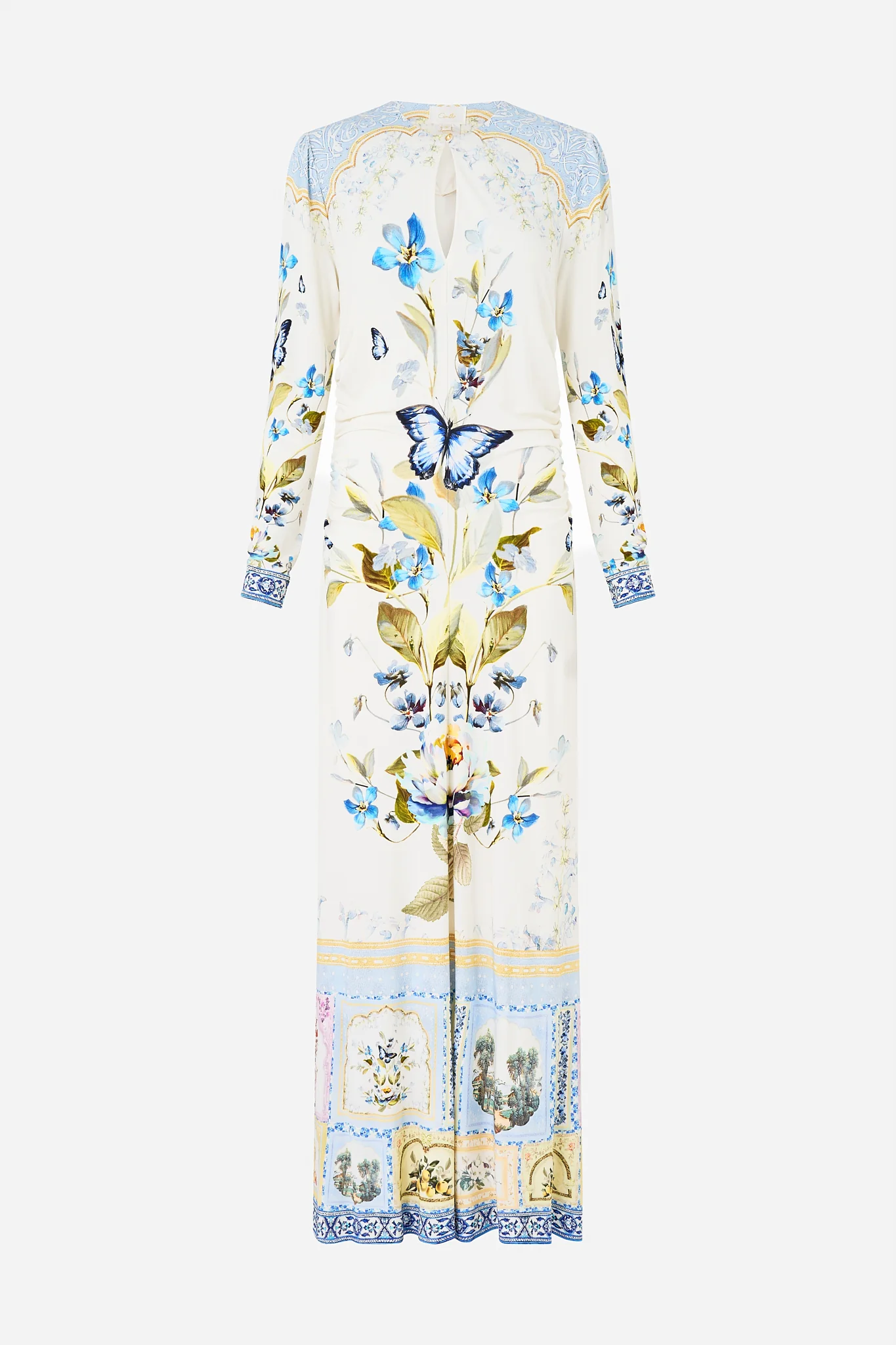 GATHERED JERSEY LONG DRESS BOTANICAL BALLADS - Image 3