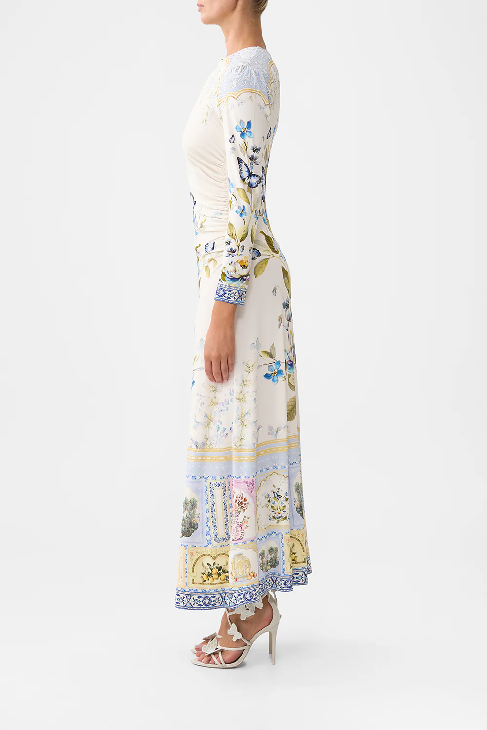 GATHERED JERSEY LONG DRESS BOTANICAL BALLADS - Image 4