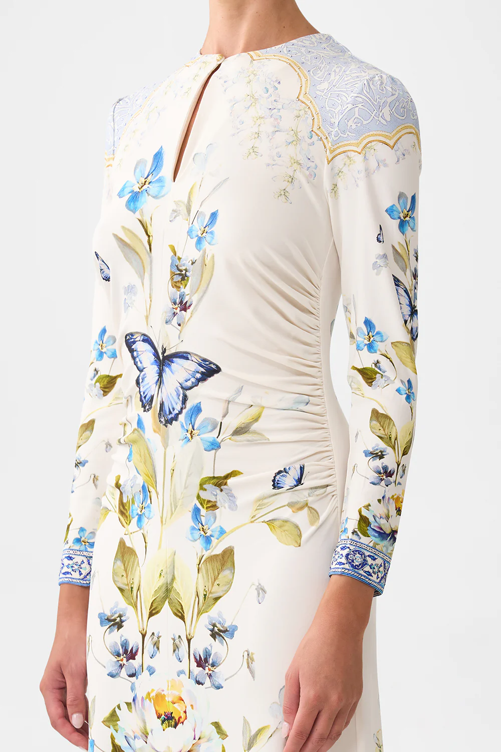 GATHERED JERSEY LONG DRESS BOTANICAL BALLADS - Image 5