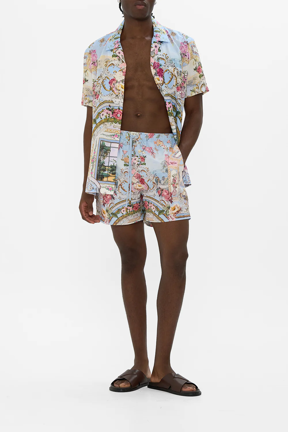 MID LENGTH BOARDSHORT WITH ELASTIC WAIST TILED IN TIME - Image 7
