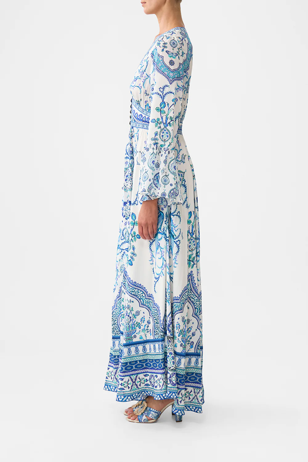 SHAPED WAISTBAND DRESS WITH RUFFLE SLEEVE ISNIK LULLABY - Image 4