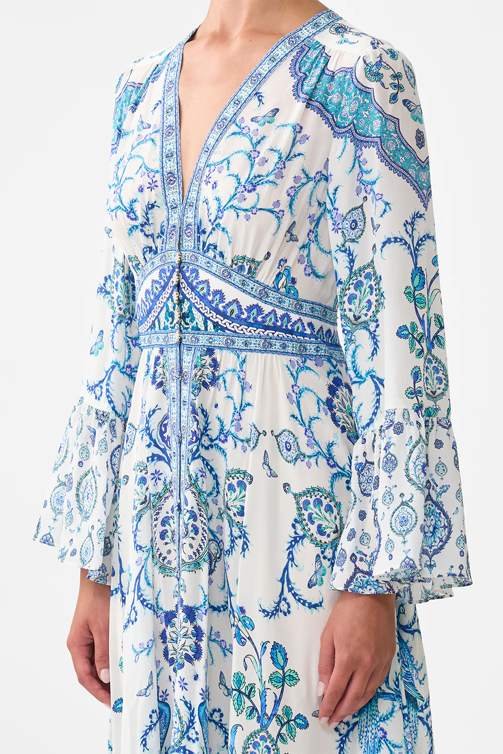 SHAPED WAISTBAND DRESS WITH RUFFLE SLEEVE ISNIK LULLABY - Image 5