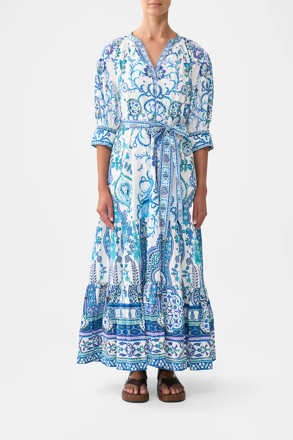 TIERED SHIRT DRESS WITH SHORT SLEEVE ISNIK LULLABY