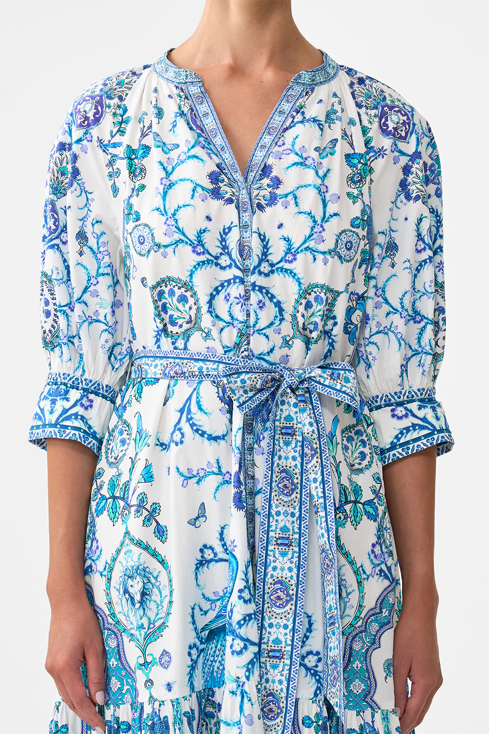 TIERED SHIRT DRESS WITH SHORT SLEEVE ISNIK LULLABY - Image 6