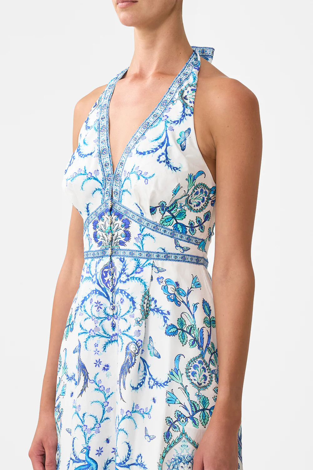 HALTERNECK JUMPSUIT WITH TIE NECK ISNIK LULLABY - Image 5
