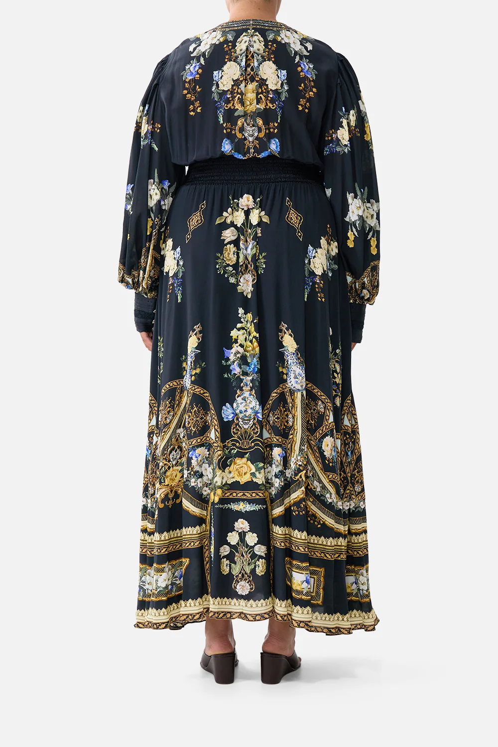 SHAPED WAISTBAND DRESS WITH GATHERED SLEEVES OTTOMAN ELEGANCE - Image 10