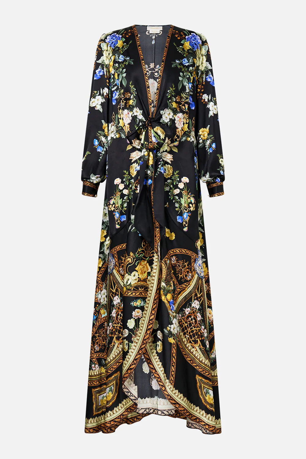 TIE WAIST LONG SLEEVE DRESS OTTOMAN ELEGANCE - Image 3