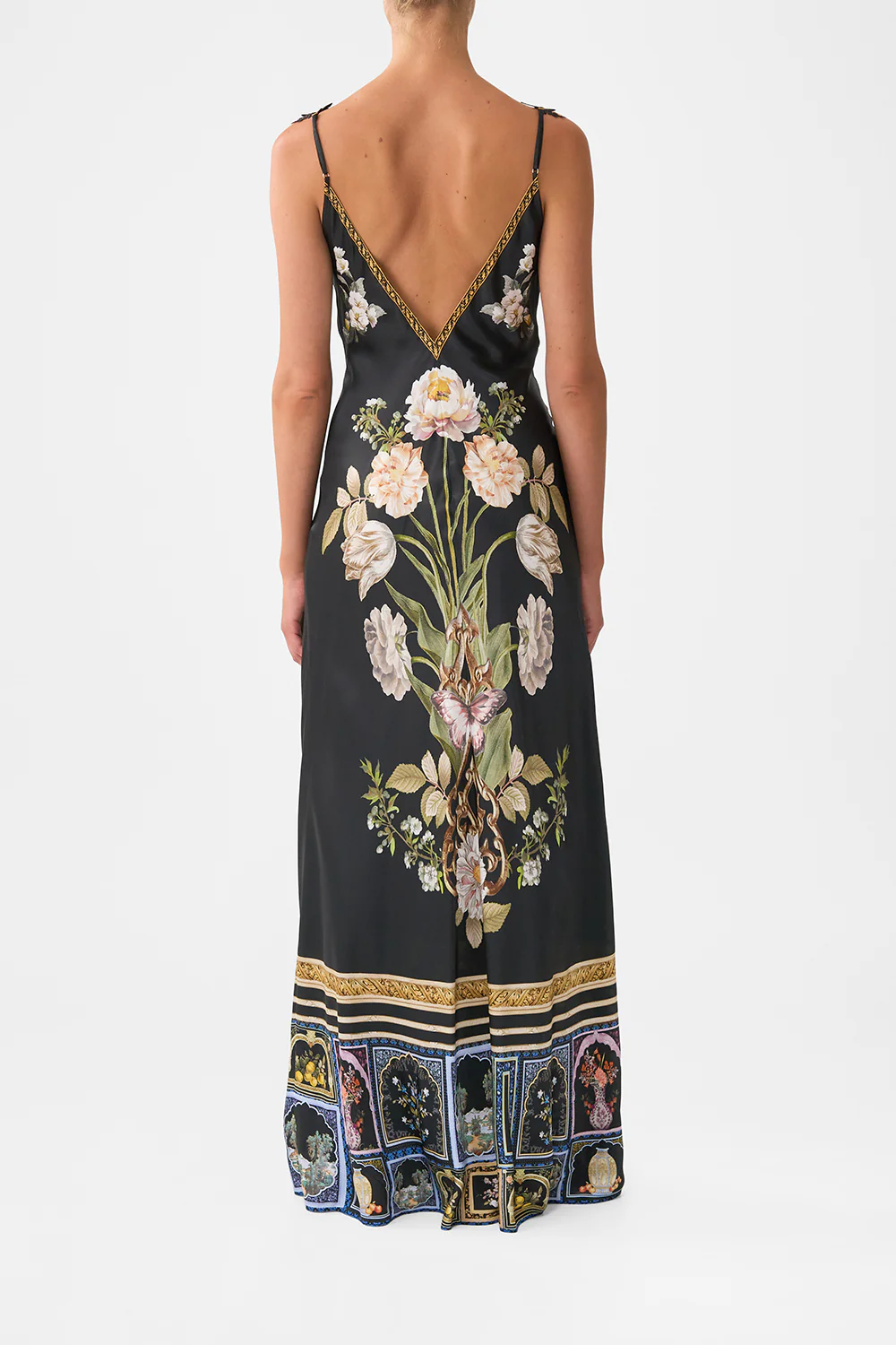 V NECK FULL LENGTH BIAS SLIP DRESS OTTOMAN ELEGANCE - Image 2