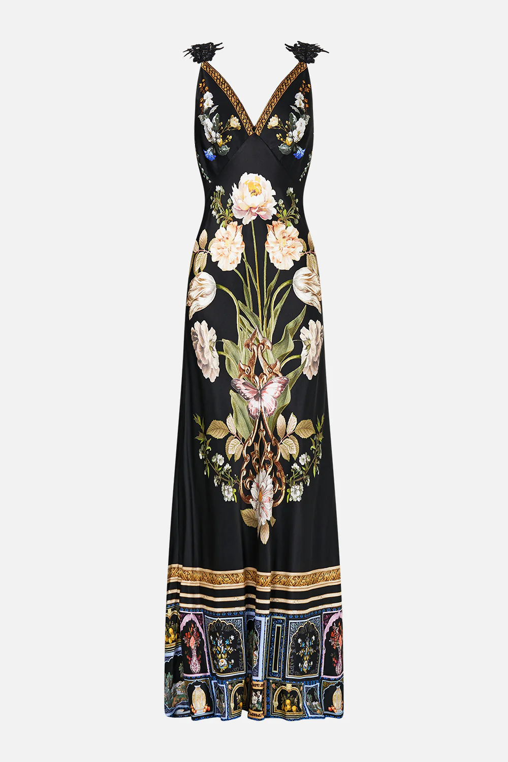 V NECK FULL LENGTH BIAS SLIP DRESS OTTOMAN ELEGANCE - Image 3