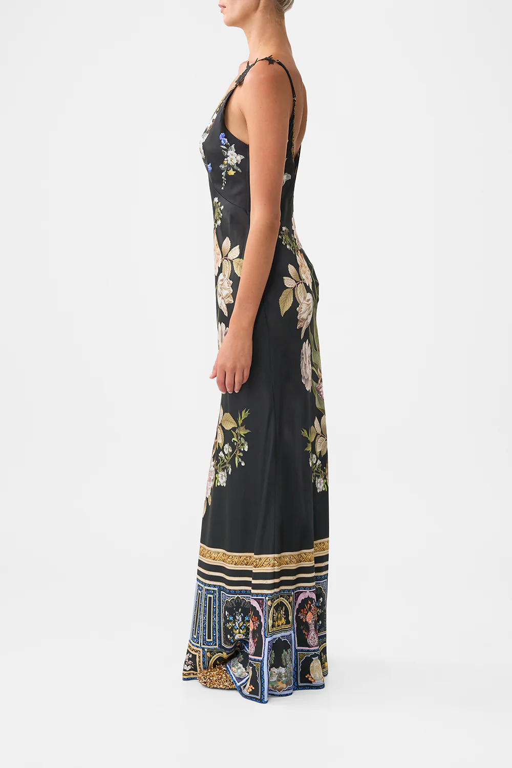 V NECK FULL LENGTH BIAS SLIP DRESS OTTOMAN ELEGANCE - Image 4