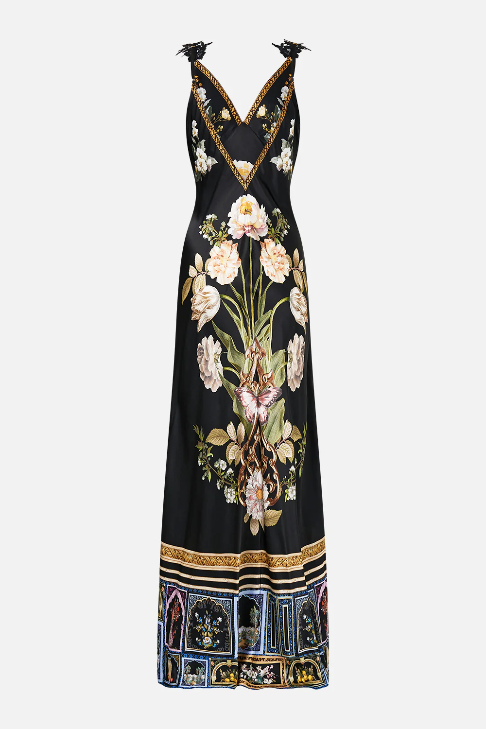 V NECK FULL LENGTH BIAS SLIP DRESS OTTOMAN ELEGANCE - Image 7