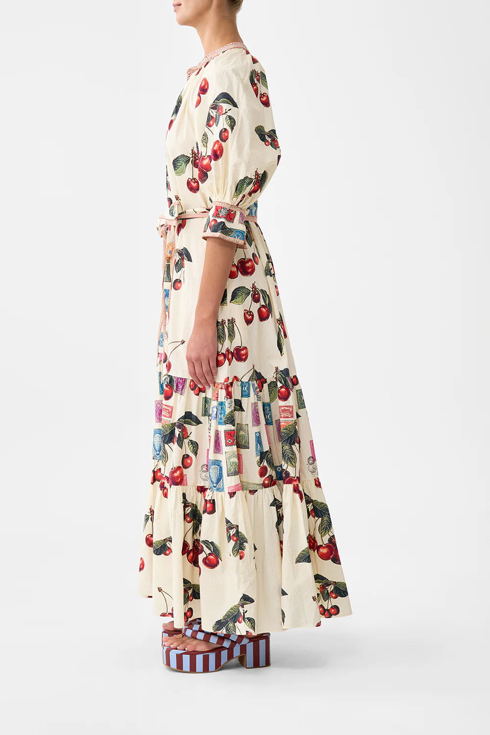 TIERED SHIRT DRESS WITH SHORT SLEEVE NOTES FROM THE ROAD - Image 4