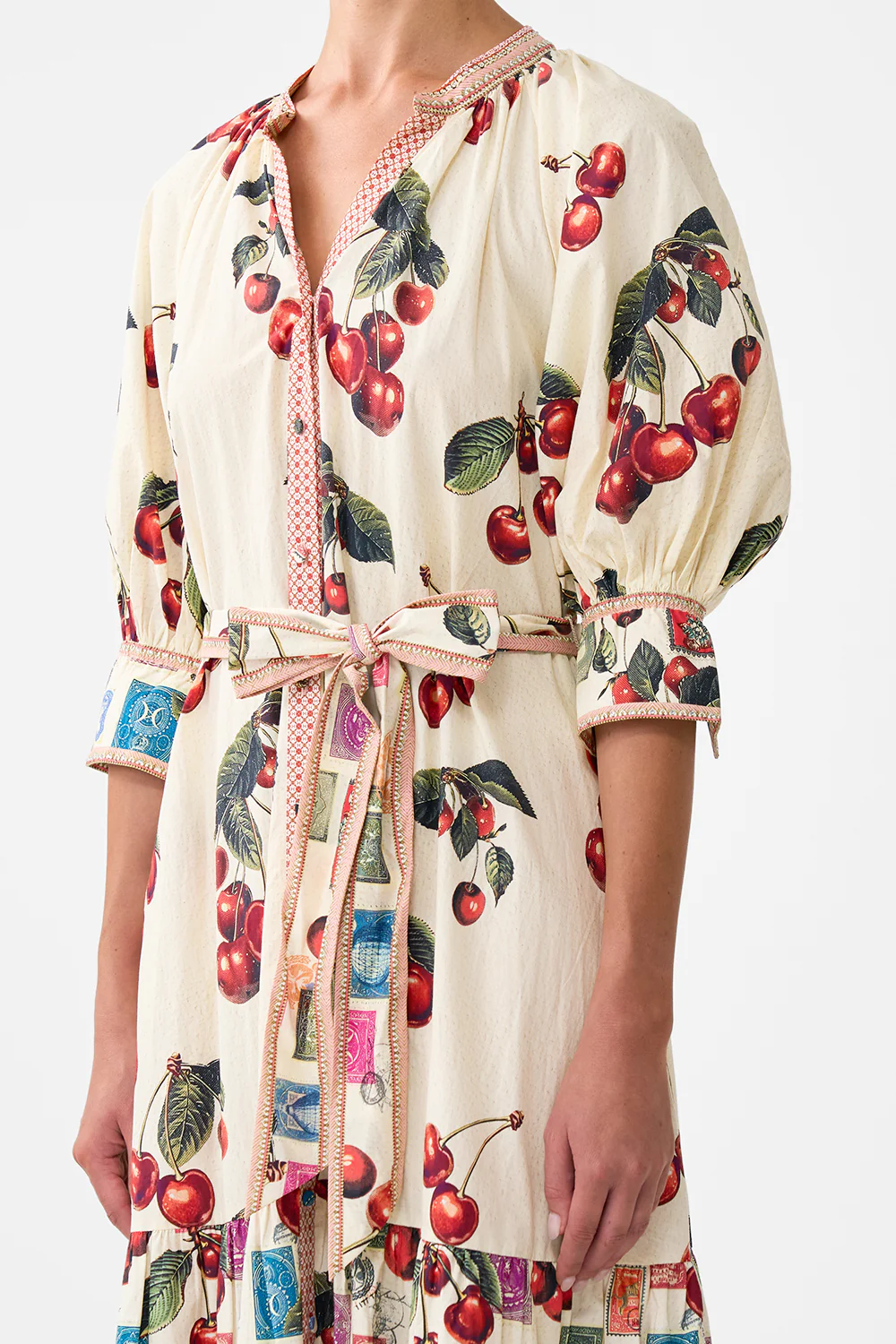 TIERED SHIRT DRESS WITH SHORT SLEEVE NOTES FROM THE ROAD - Image 5