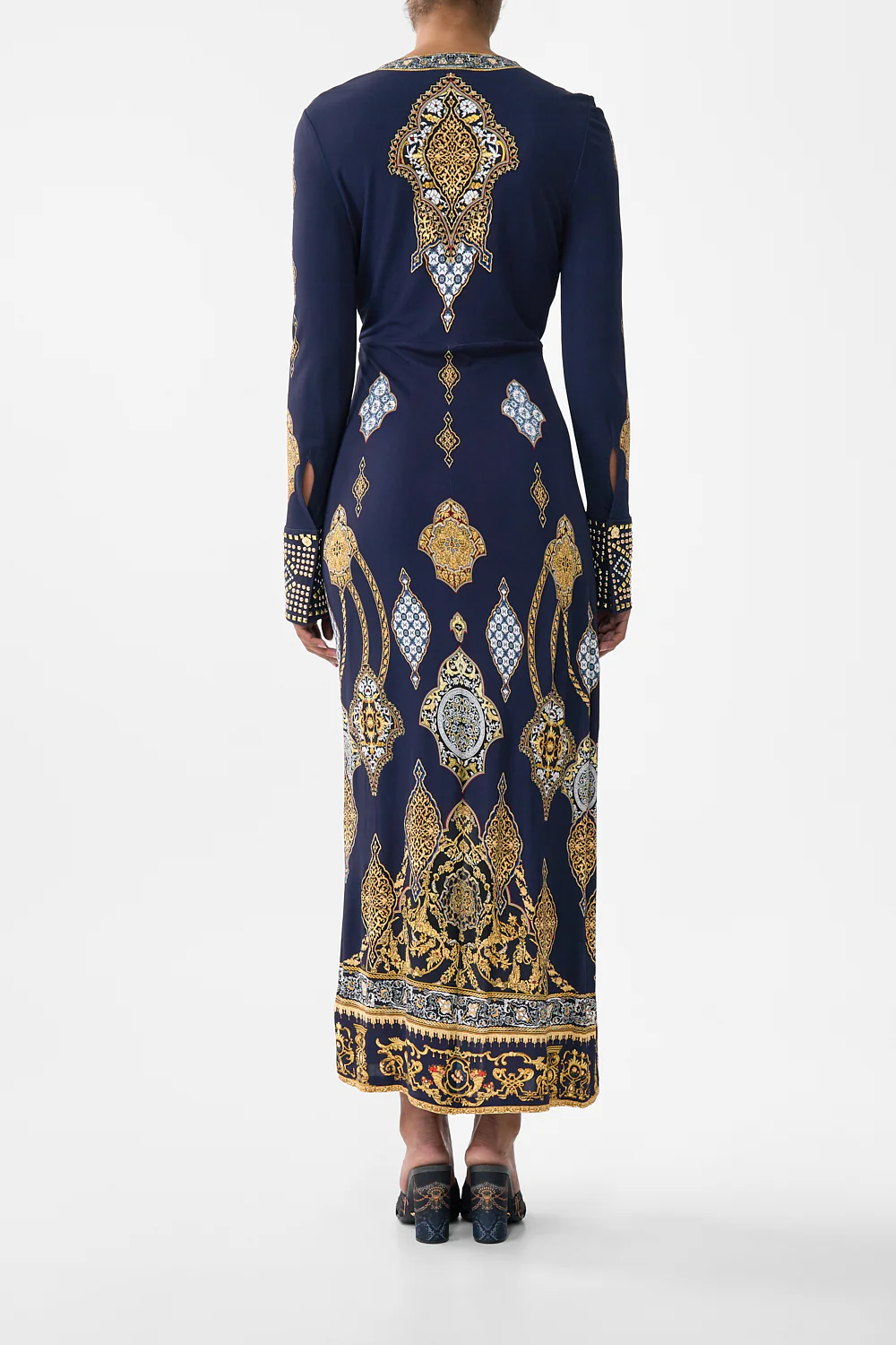 LONG V NECK TWIST FRONT JERSEY DRESS THE IMPERIAL GATE - Image 2
