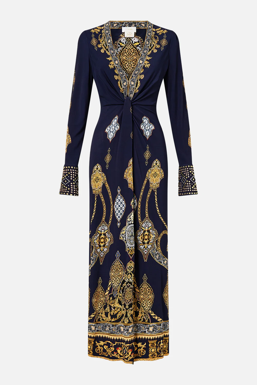 LONG V NECK TWIST FRONT JERSEY DRESS THE IMPERIAL GATE - Image 3
