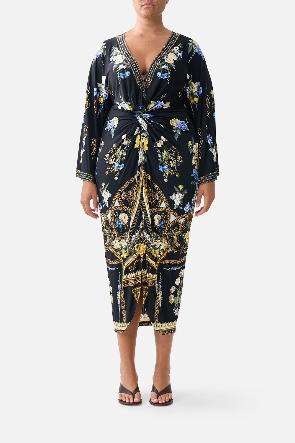 LONG SPLIT FRONT TWIST DRESS OTTOMAN ELEGANCE - Image 9