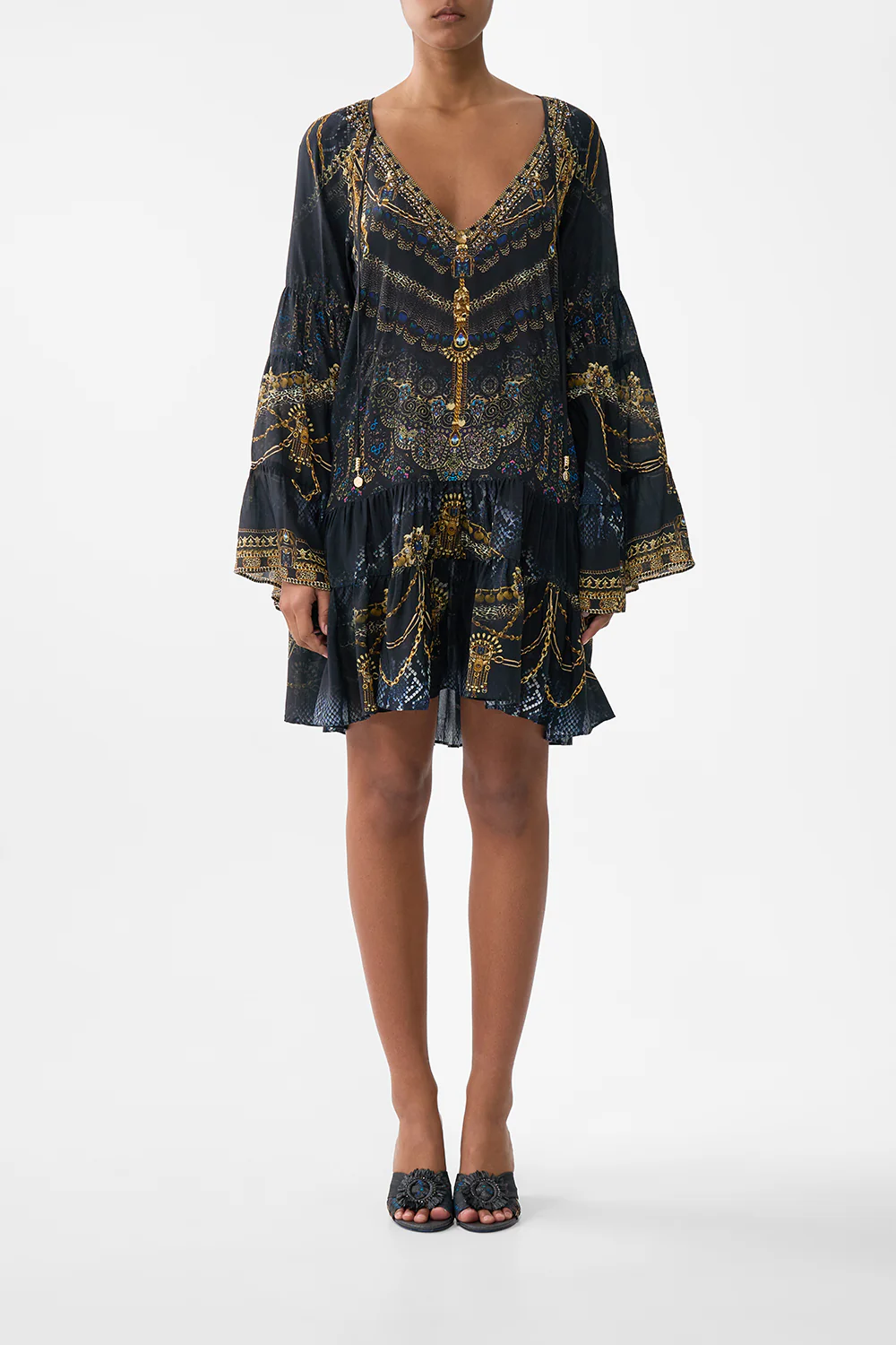 A-LINE GATHERED PANEL DRESS SONG OF THE SOLSTICE