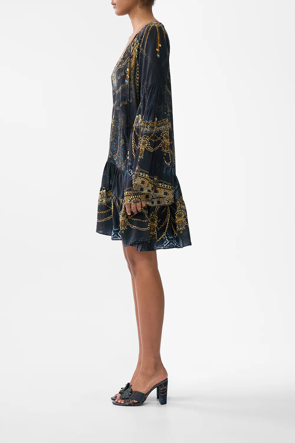 A-LINE GATHERED PANEL DRESS SONG OF THE SOLSTICE - Image 4