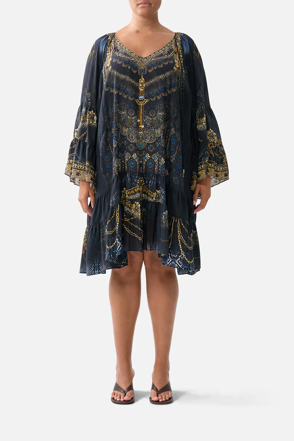 A-LINE GATHERED PANEL DRESS SONG OF THE SOLSTICE - Image 9