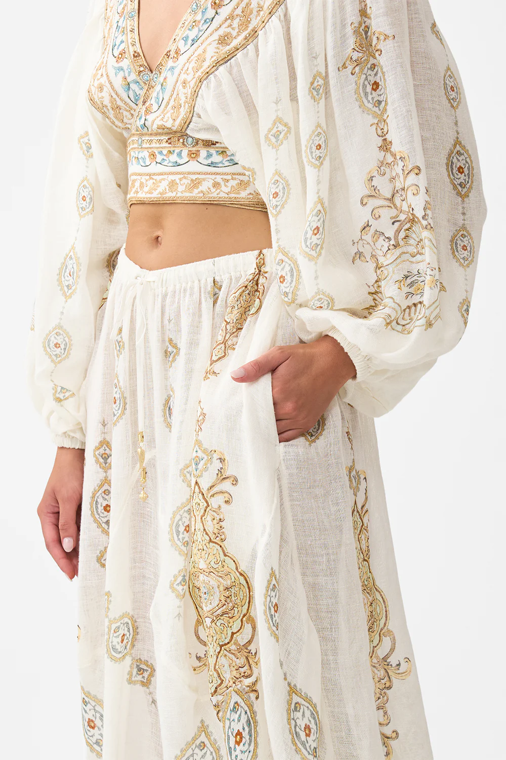 PANELLED HAREM PANT WITH TIE WAIST OTTOMAN DYNASTY - Image 5