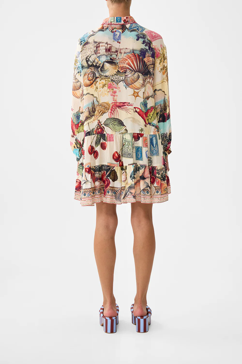 LONG SLEEVE TIERED SHORT DRESS NOTES FROM THE ROAD - Image 2