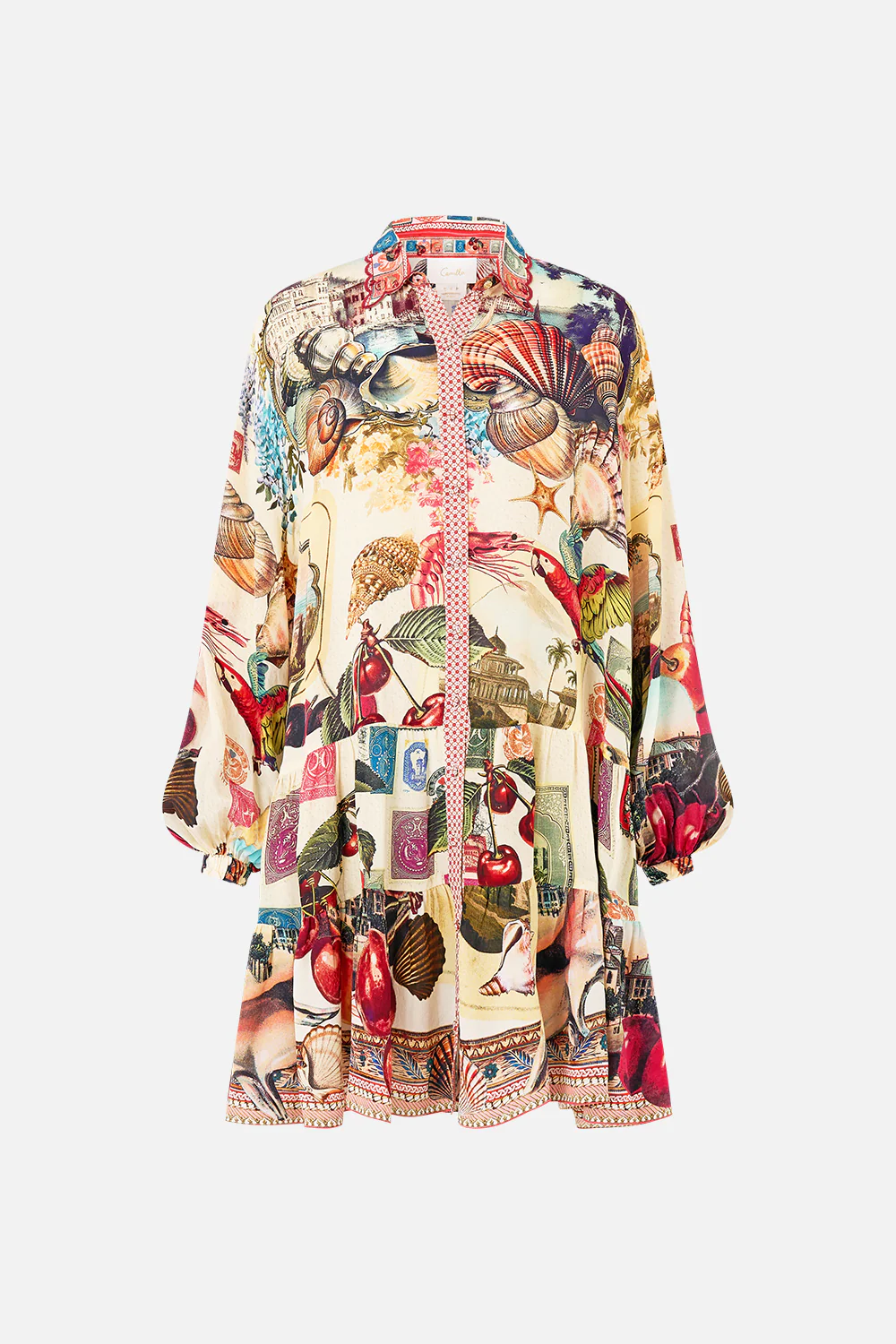 LONG SLEEVE TIERED SHORT DRESS NOTES FROM THE ROAD - Image 3